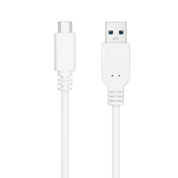 Nanocable Cable USB 3.1 Gen2 USB-C/A 0,5 M Blanco 1