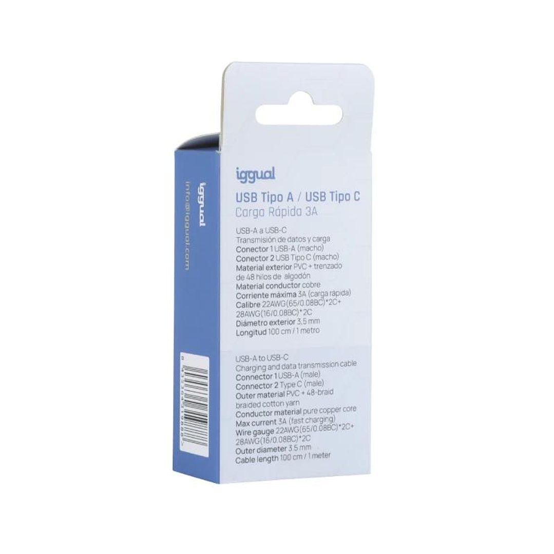 iggual Cable USB-A a tipo C 3A 100 cm trenzado 4