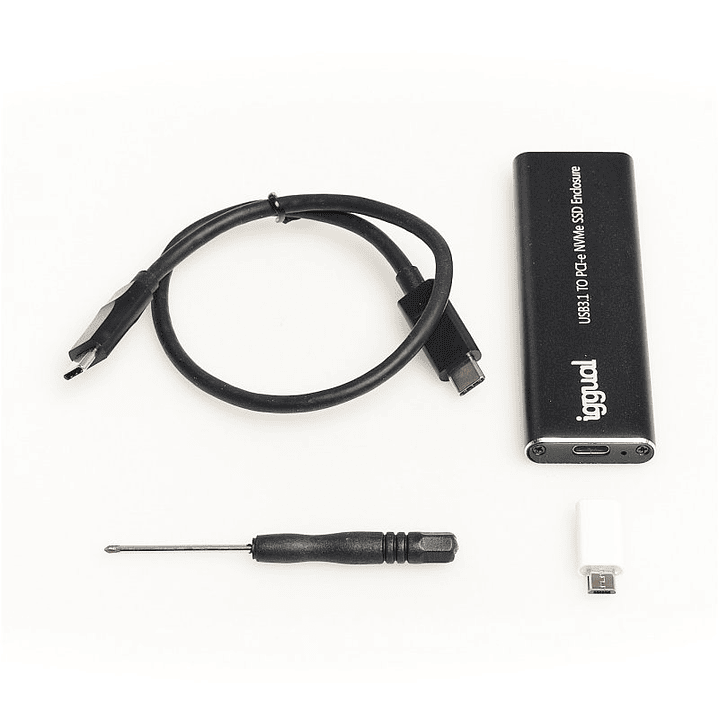 iggual Caja externa USB-C 3.1 SSD M.2 NVMe y SATA 3