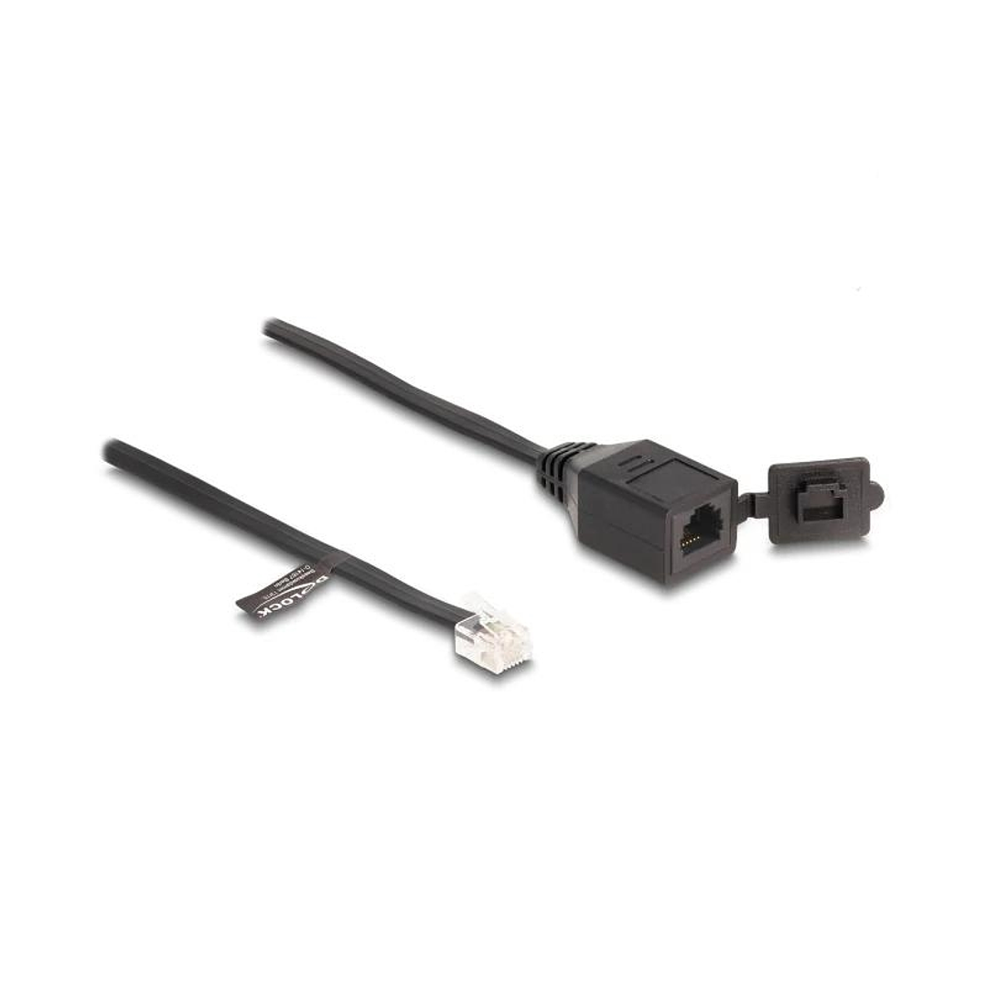 Delock Cable RJ11 macho a RJ11 hembra con tapa 1