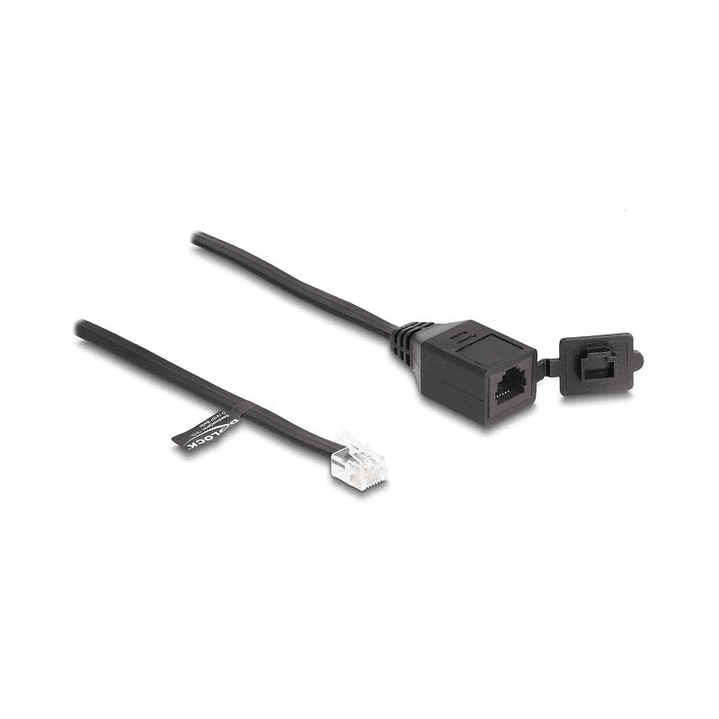 Delock Cable RJ11 macho a RJ11 hembra con tapa 2