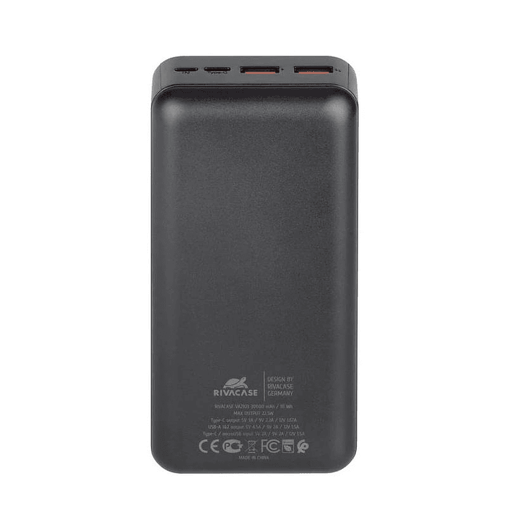 RIVACASE VA2103 30000 mAh 22,5W QC PD 3