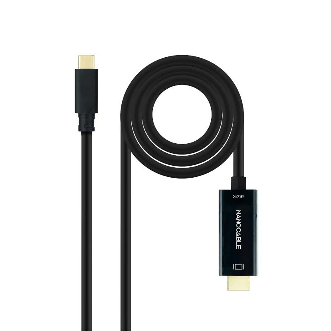 Nanocable Conversor USB-C/HDMI Negro, 5 m 1