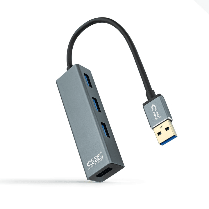 Nanocable Hub USB 3.0 4 x USB 3.0 10cm. Gris 1
