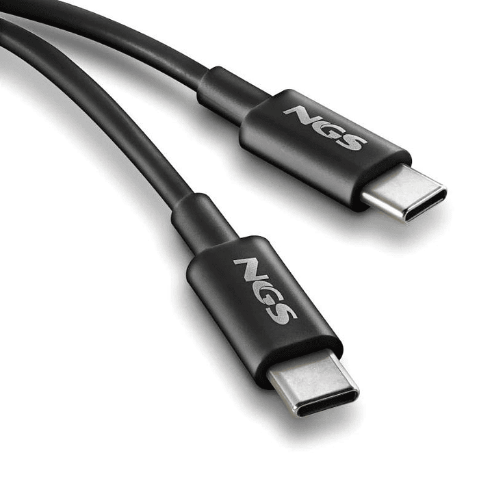 NGS CABLE CARGA RAPIDA USB-C A USB-C 1M NEGRO 3