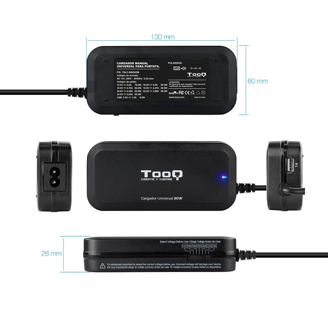 Tooq Cargador portátil 90W manual 12 conectores 3