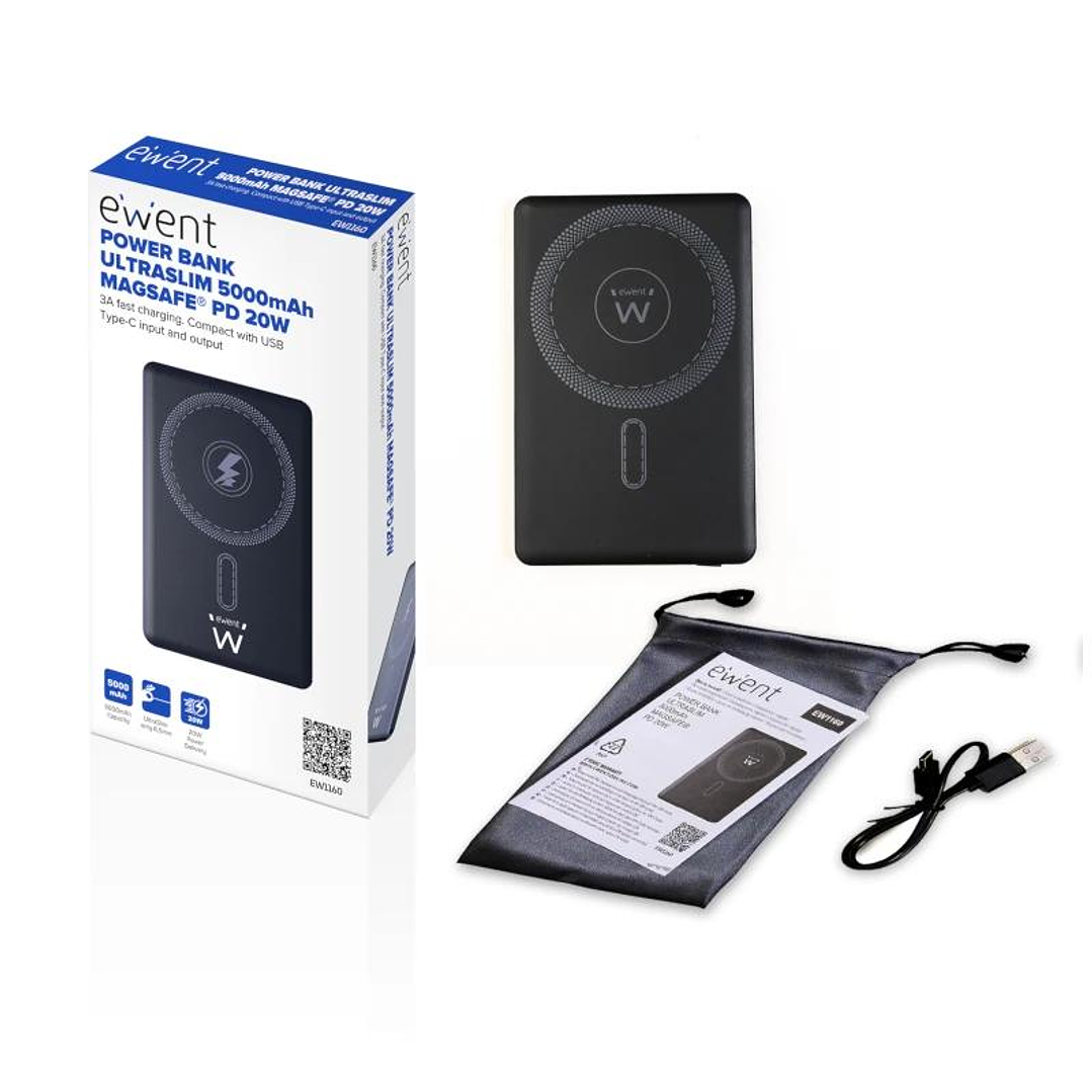 EWENT POWERBANK SLIM 5000mAh MagSafe PD 20W 3