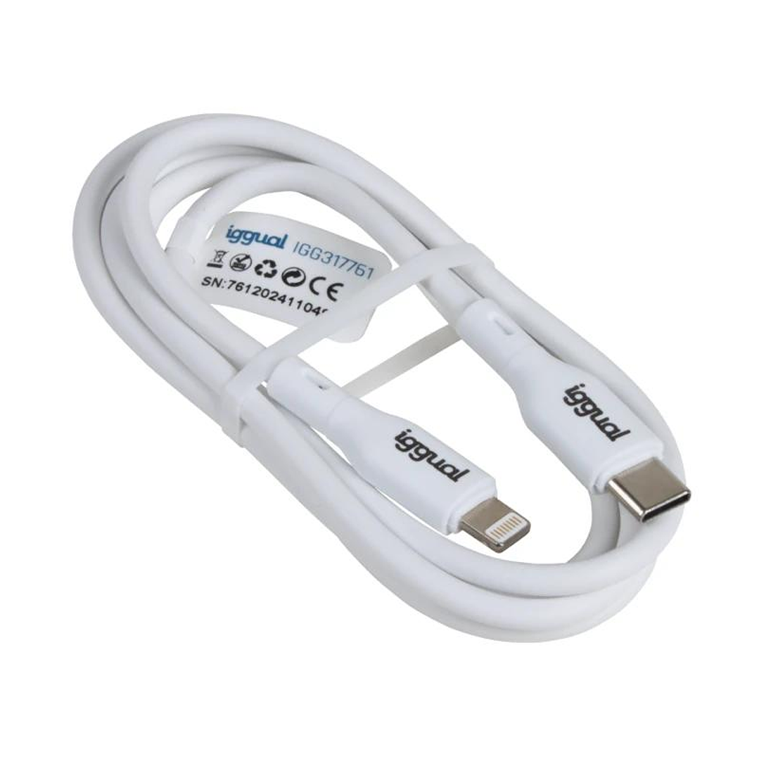 iggual cable USB-C/Lightning 100 cm blanco Q3.0 3A 2