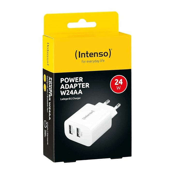 Intenso | Cargador pared W24AA|2xUSB-A|blanco 2