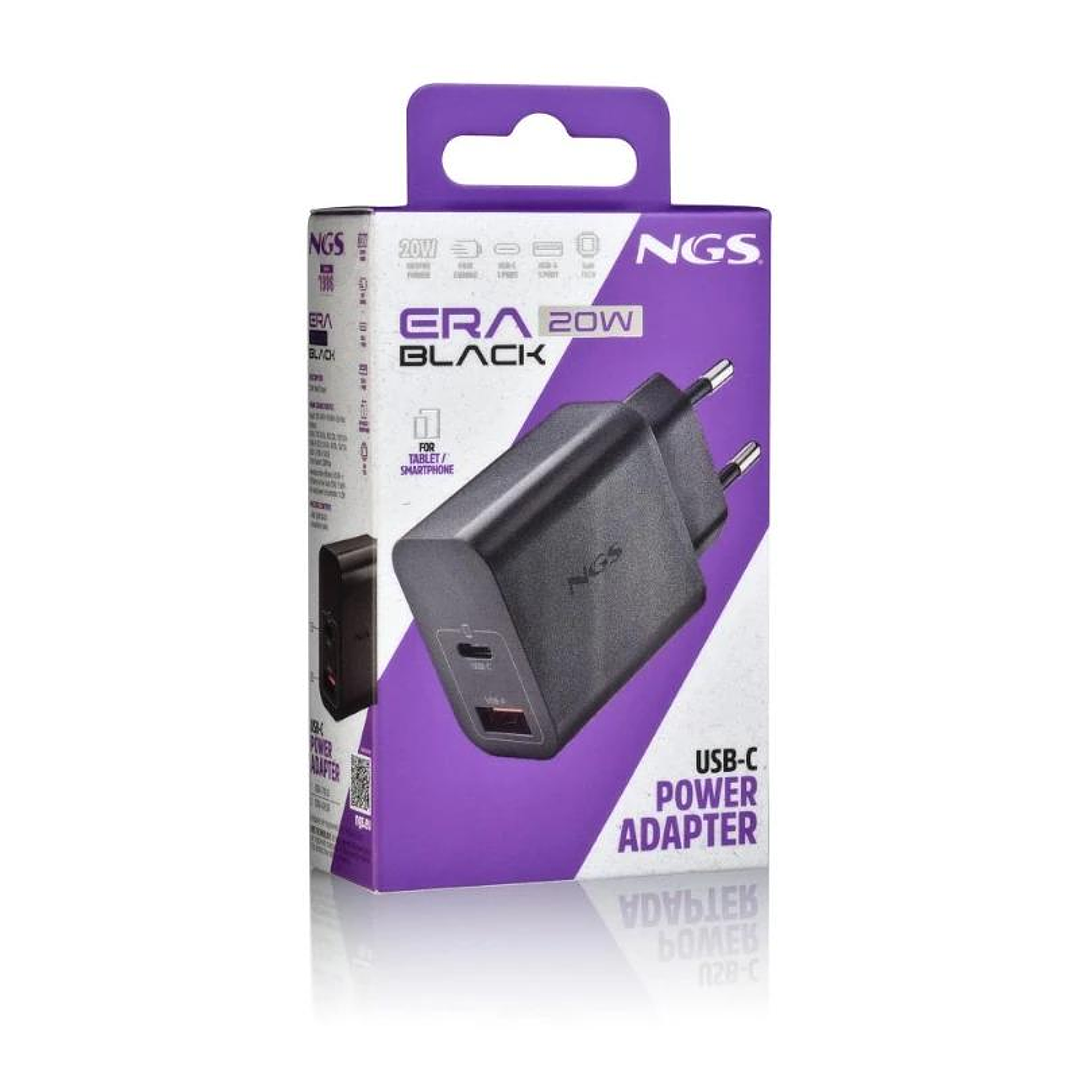 NGS CARGADOR GAN ULTRARAPIDO 20W USB-C+ USB-A 3