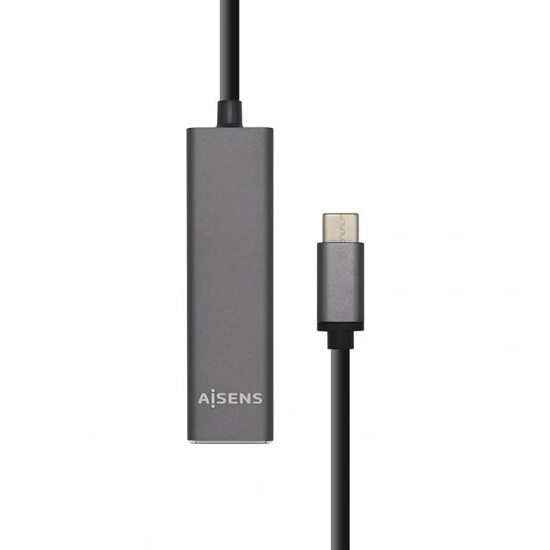 Aisens Hub USB 3.1 USB-C/M-4xTipo A/H gris, 15cm 1