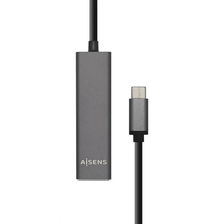 Aisens Hub USB 3.1 USB-C/M-4xTipo A/H gris, 15cm 1