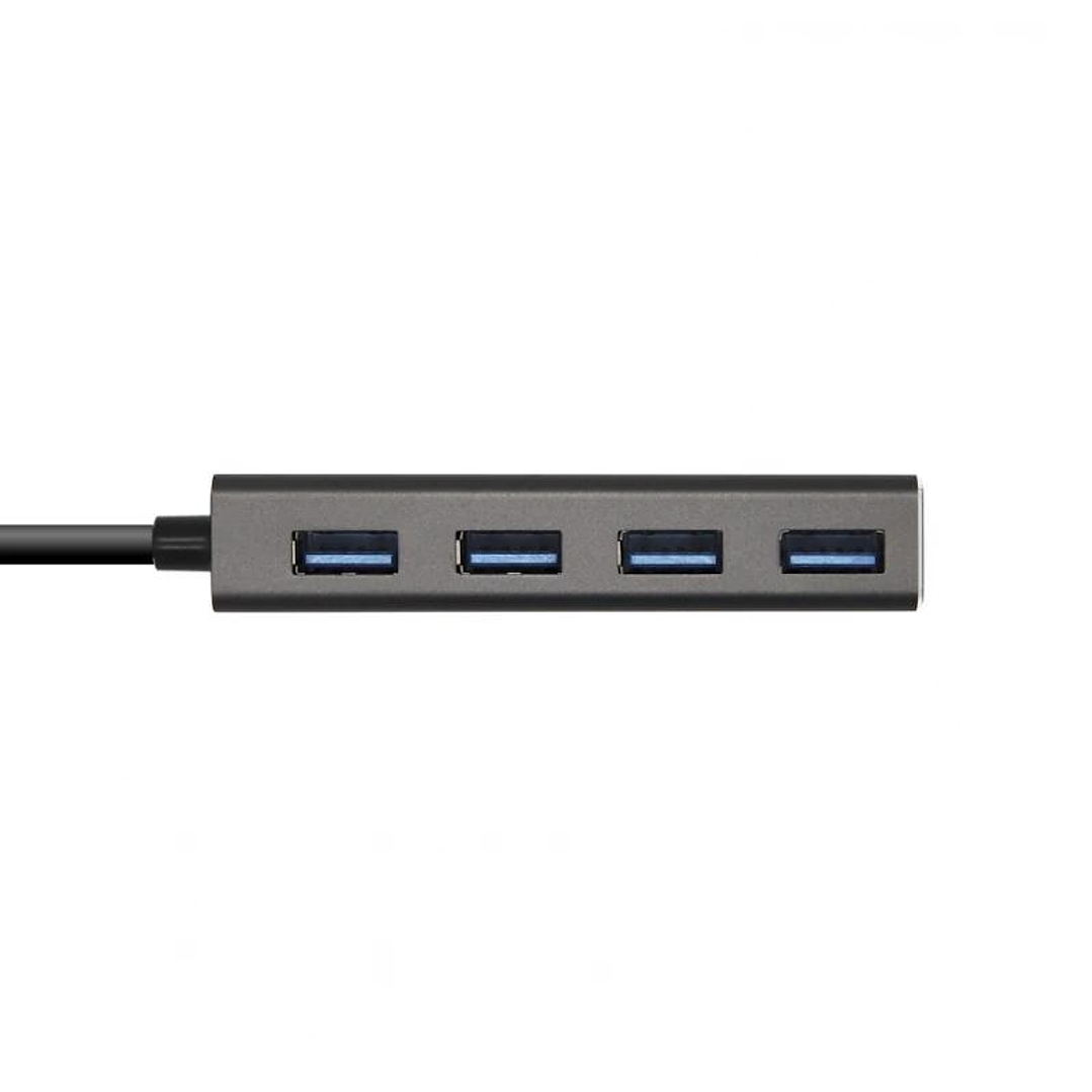 Aisens Hub USB 3.1 USB-C/M-4xTipo A/H gris, 15cm 3
