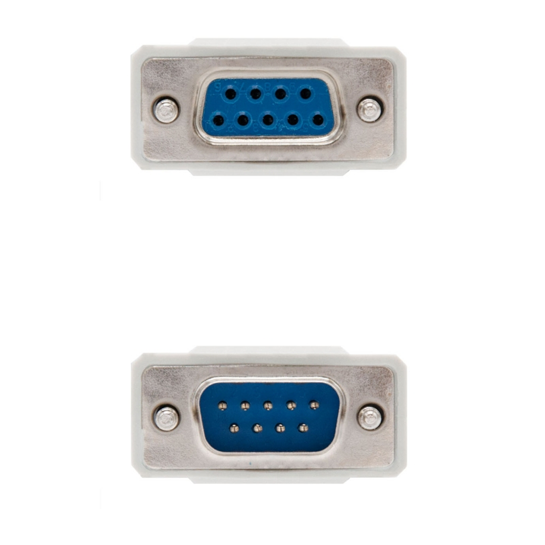 Nanocable Cable Serie RS232, DB9 M-H, Beige, 1.8m 2