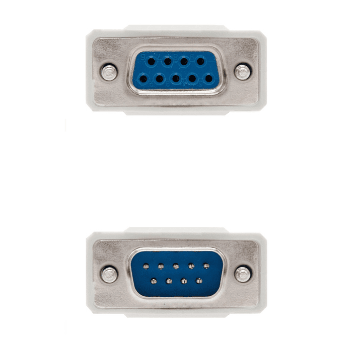 Nanocable Cable Serie RS232, DB9 M-H, Beige, 1.8m 2