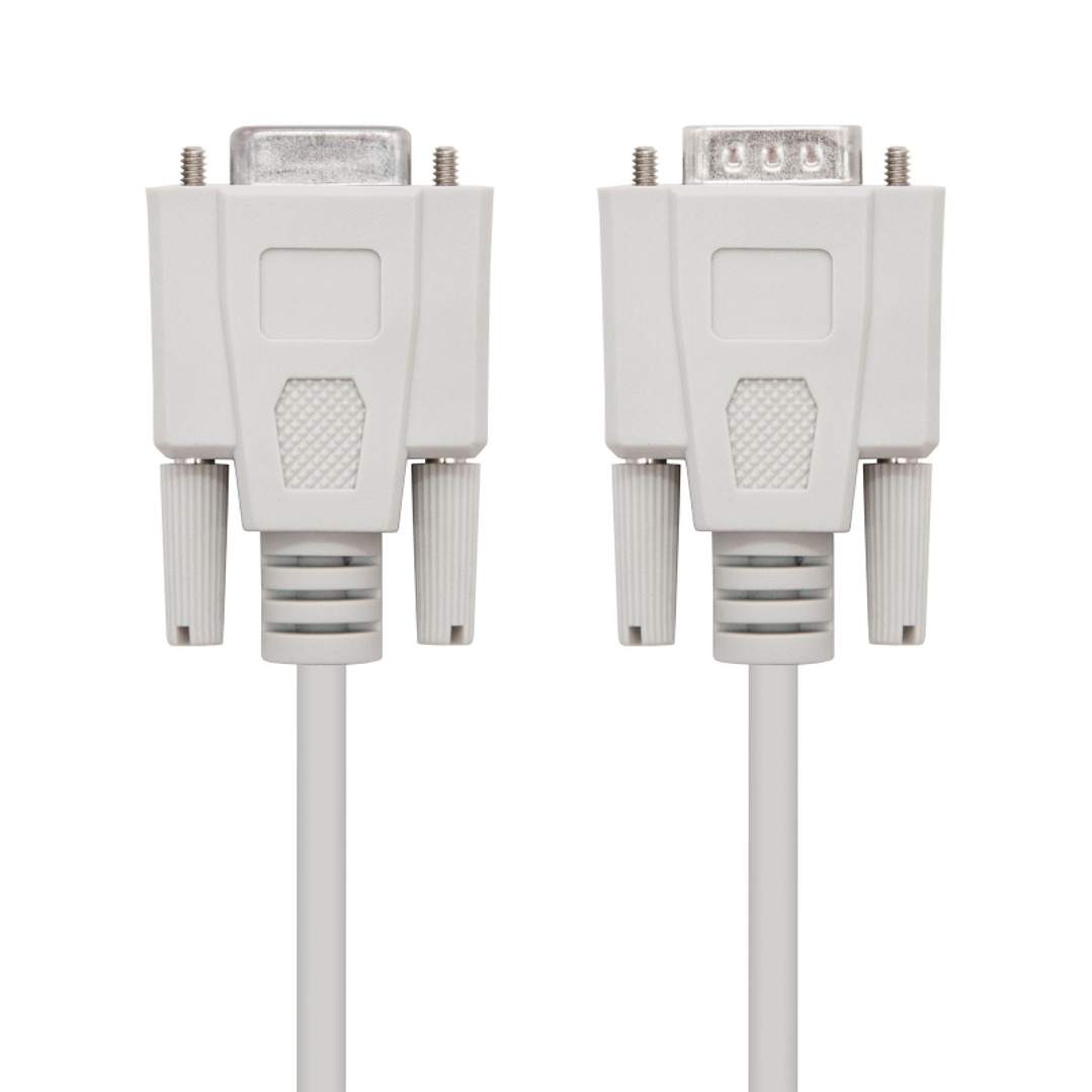 Nanocable Cable Serie RS232, DB9 M-H, Beige, 1.8m 3