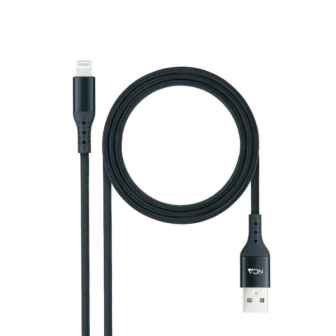 Nanocable Cable Lightining-USB A/M, Negro, 1 M 1