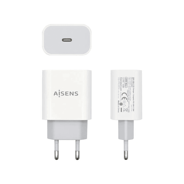 Aisens Cargador 20W USB-C PD3.0 1xUSB-C Blanco 1