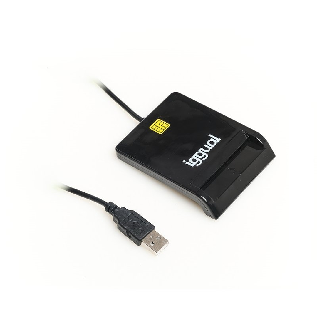 iggual Lector DNI SIP tarjetas ID USB 2.0 negro 1