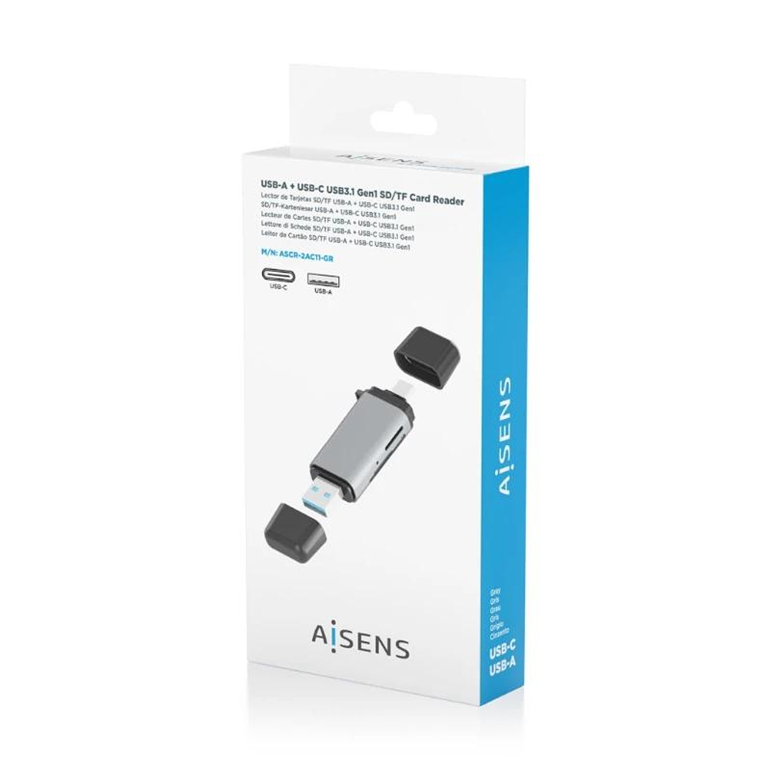 Aisens Lector Tar SD MSD MMC RS-MMC MMCM USBA USBC 4