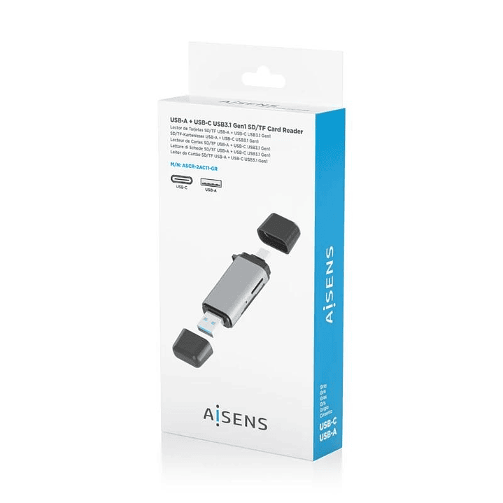 Aisens Lector Tar SD MSD MMC RS-MMC MMCM USBA USBC 4