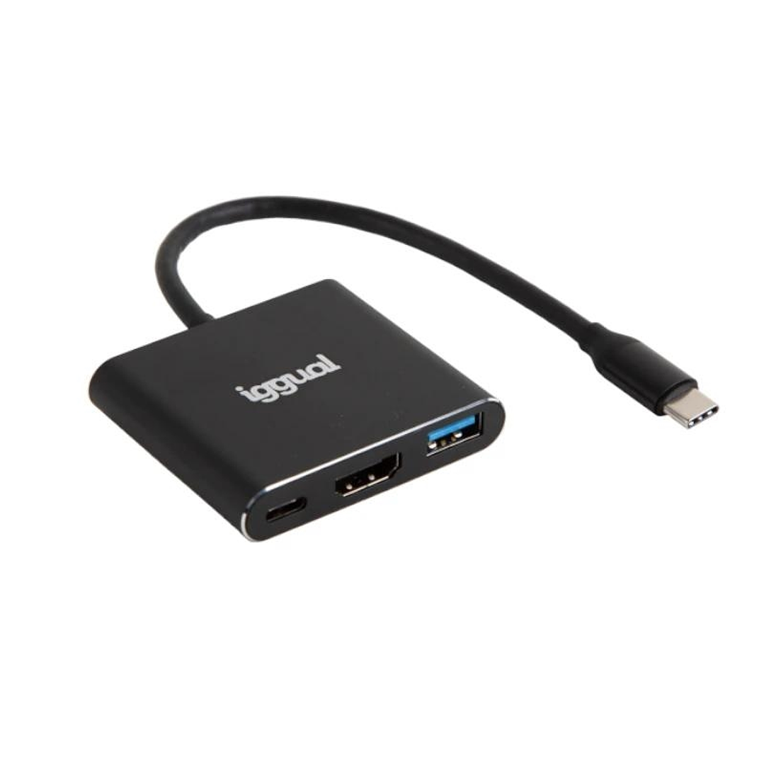 iggual Hub tipo C 3 en 1 HDMI USB3.0 PD100W 1