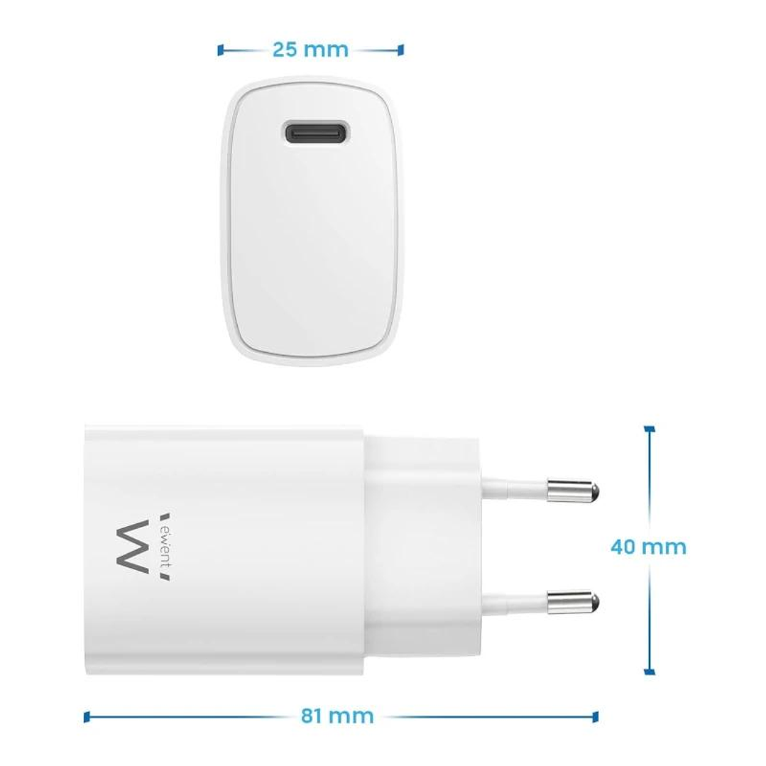 EWENT Cargador Usb-C carga rapida 20W 3