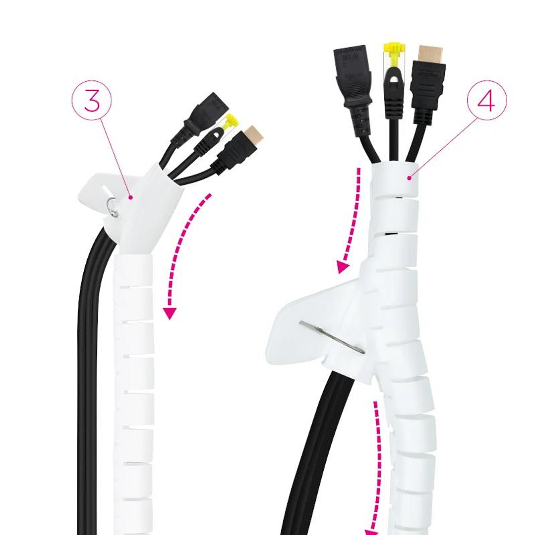 Nanocable Organizador cables flex. 25mm 1 M Blanco 4