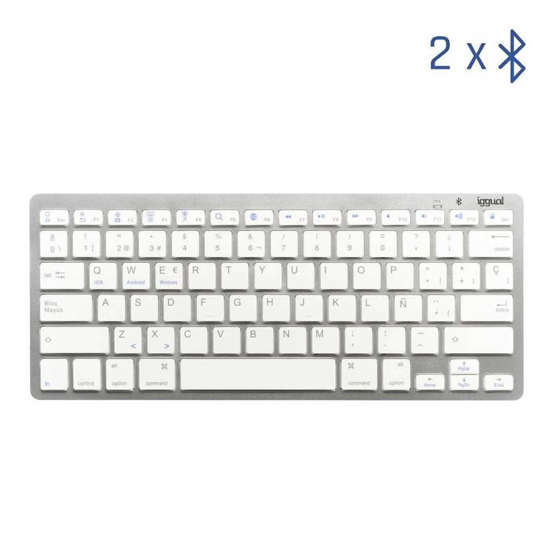 iggual Teclado Bluetooth Slim TKL-BT plata 2 canal 1