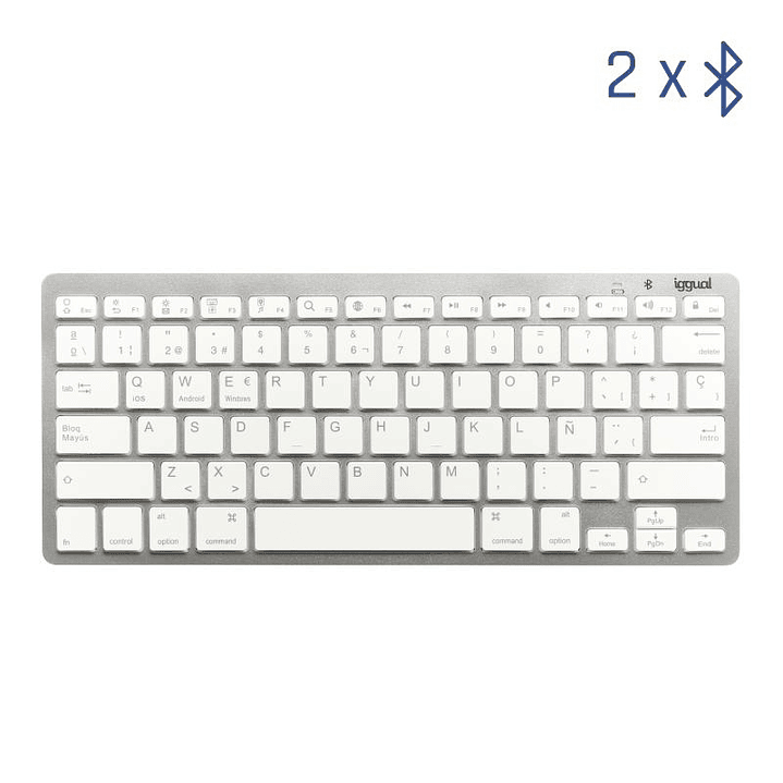 iggual Teclado Bluetooth Slim TKL-BT plata 2 canal 1