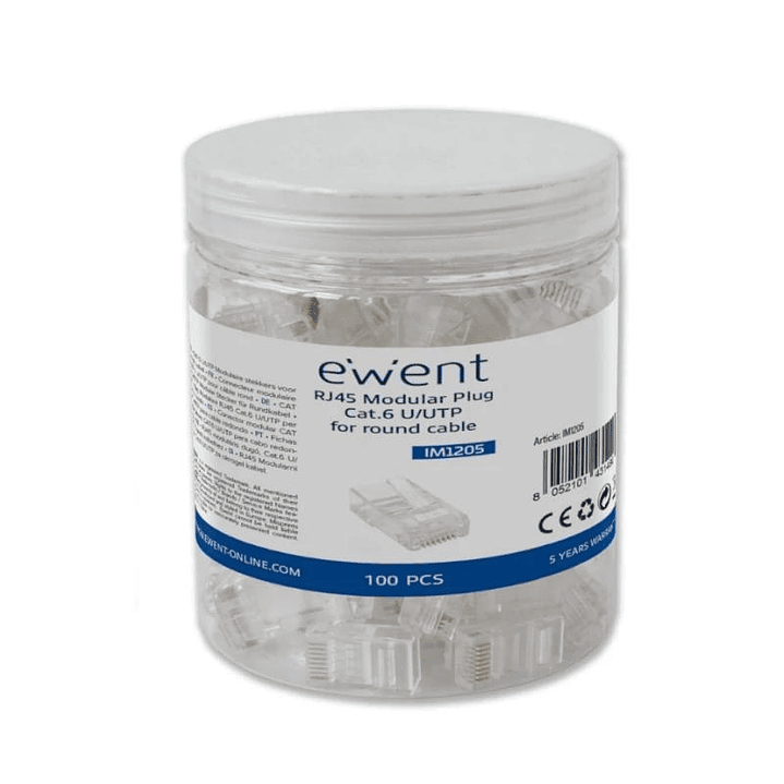 Ewent Conector Modular CAT 6 U/UTP, 100pcs 1