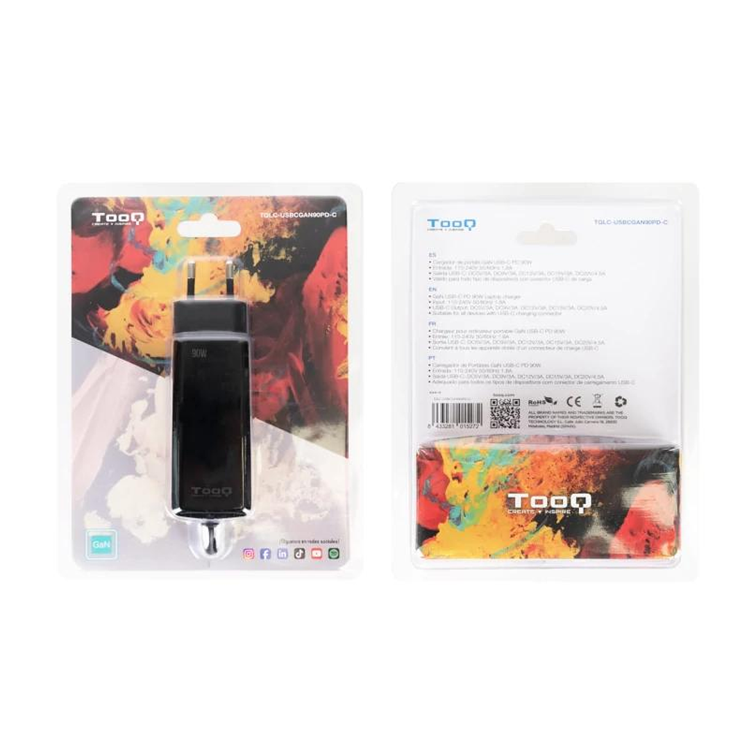 Tooq Cargador portátil GAN USB-C PD 90W Cúbico 4