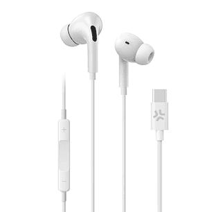 Celly Auriculares cable Usb-C Blanco