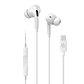 Celly Auriculares cable Usb-C Blanco - thumbnail 1