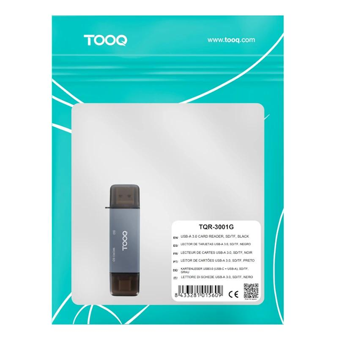 Tooq TQR-3001G Lector USB3.0 (USB-C+USB-A) SD/TF 2