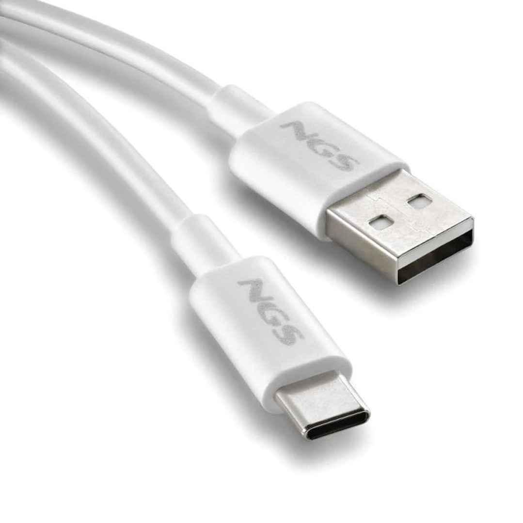 NGS CABLE CARGA RAPIDA USB-A A USB-C 1M BLANCO 3