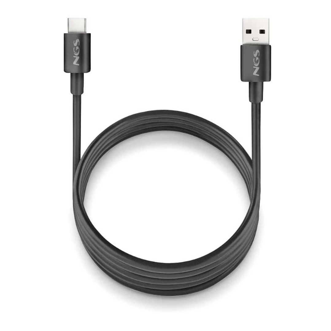 NGS CABLE CARGA RAPIDA USB-A A USB-C 1M NEGRO 1