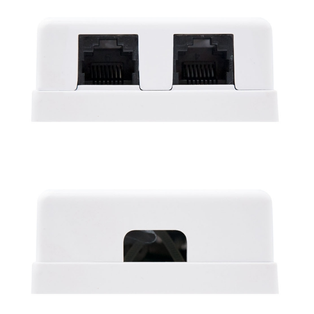 Nanocable Roseta Superficie CAT.6 UTP 2Tomas Blanc 1