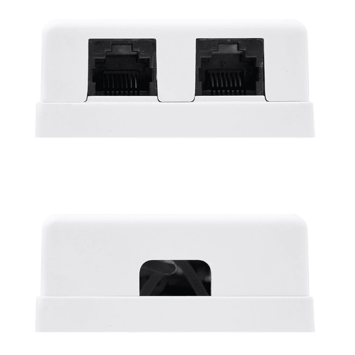 Nanocable Roseta Superficie CAT.6 UTP 2Tomas Blanc 1