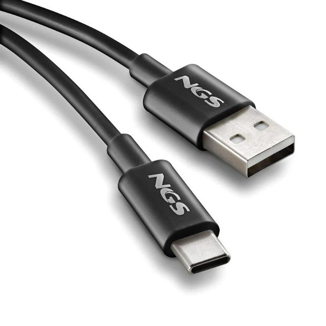 NGS CABLE CARGA RAPIDA USB-A A USB-C 1M NEGRO 3