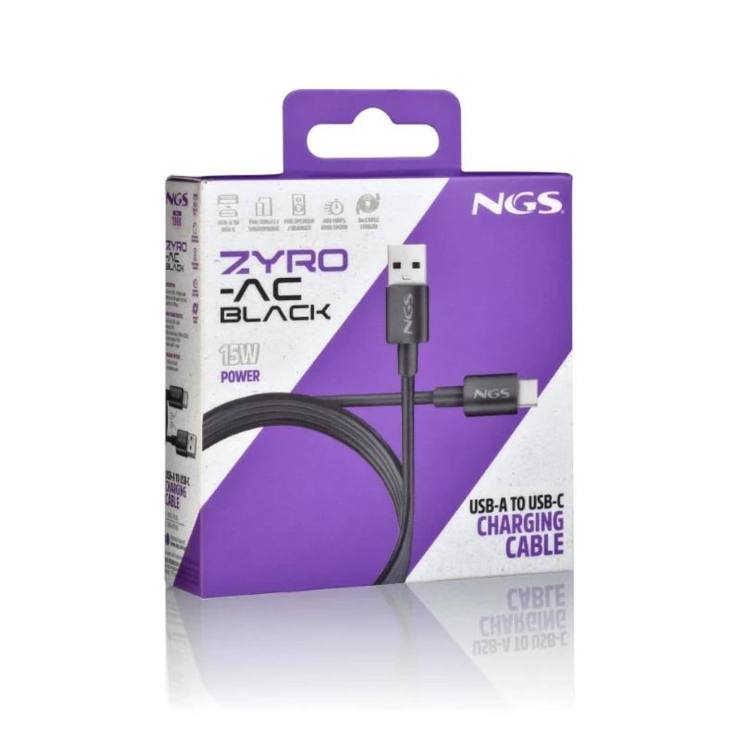 NGS CABLE CARGA RAPIDA USB-A A USB-C 1M NEGRO 4