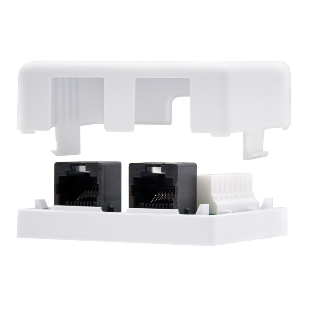 Nanocable Roseta Superficie CAT.6 UTP 2Tomas Blanc 3