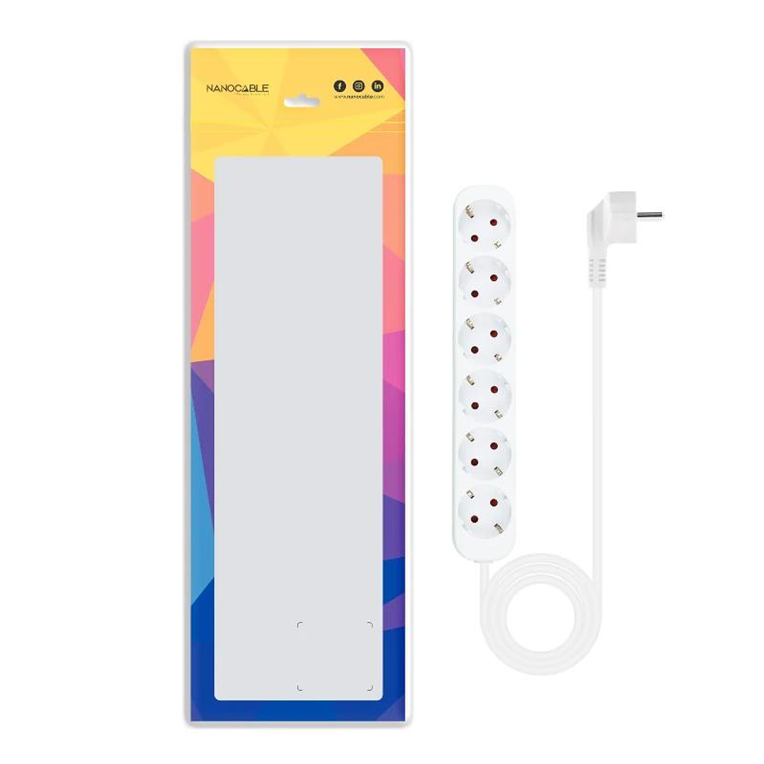 Nanocable Regleta de Enchufes 6 Tomas 1.4 m Blanco 2