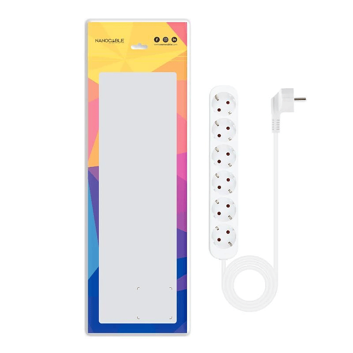 Nanocable Regleta de Enchufes 6 Tomas 1.4 m Blanco 2