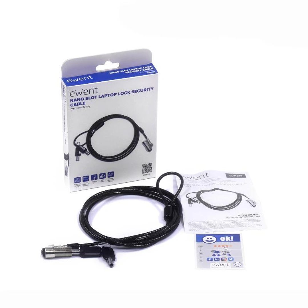 EWENT Cable Seguridad Nano con Llave 3