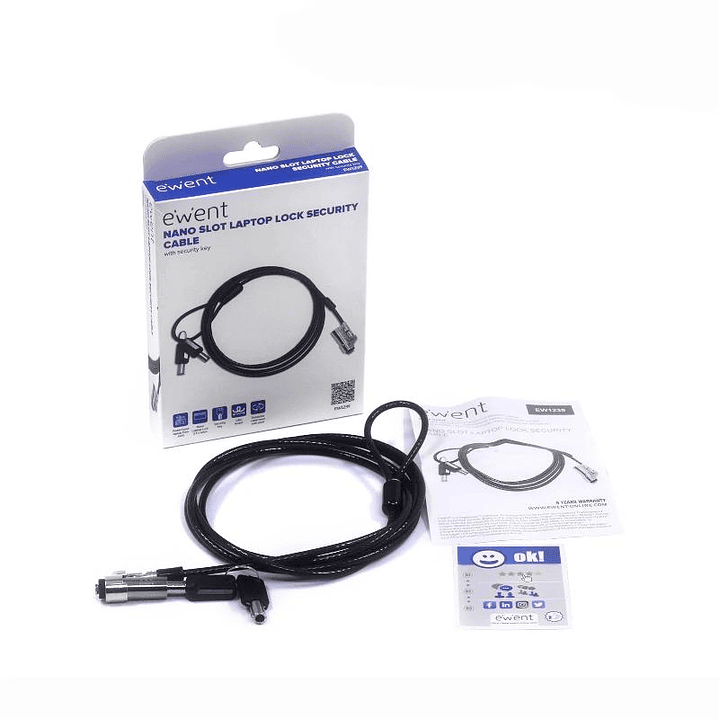 EWENT Cable Seguridad Nano con Llave 3