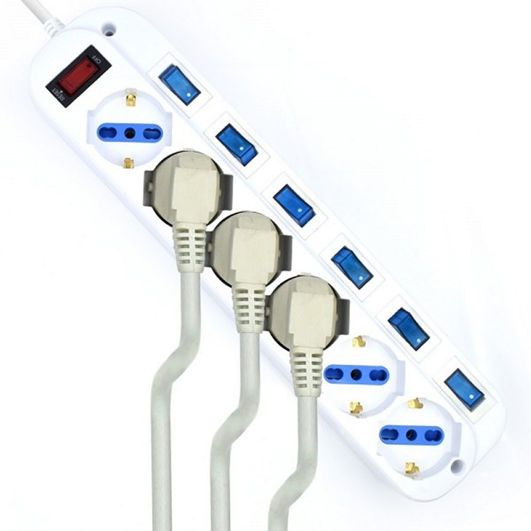 EWENT EW3932-3m Regleta 6 Tomas / 6 interruptor 3m 3