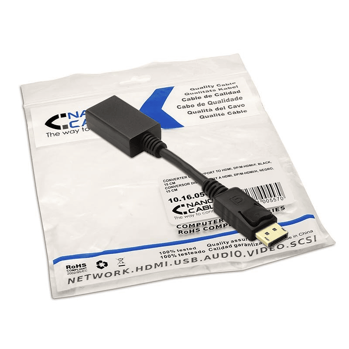 Nanocable Adaptador Displayport (M) a Hdmi (H) 3
