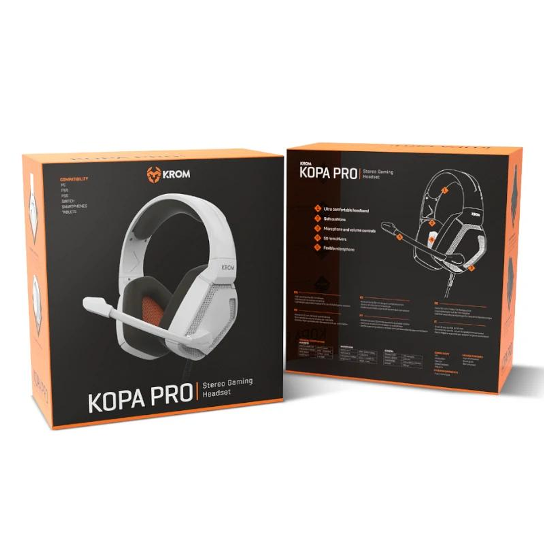 KROM KOPA PRO | AURICULAR GAMING STEREO BLANCO 4