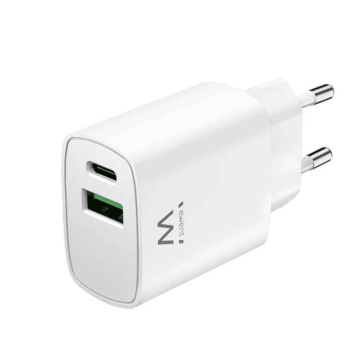 EWENT Cargador rapido Q3 20w Usb-C y Usb-A 1